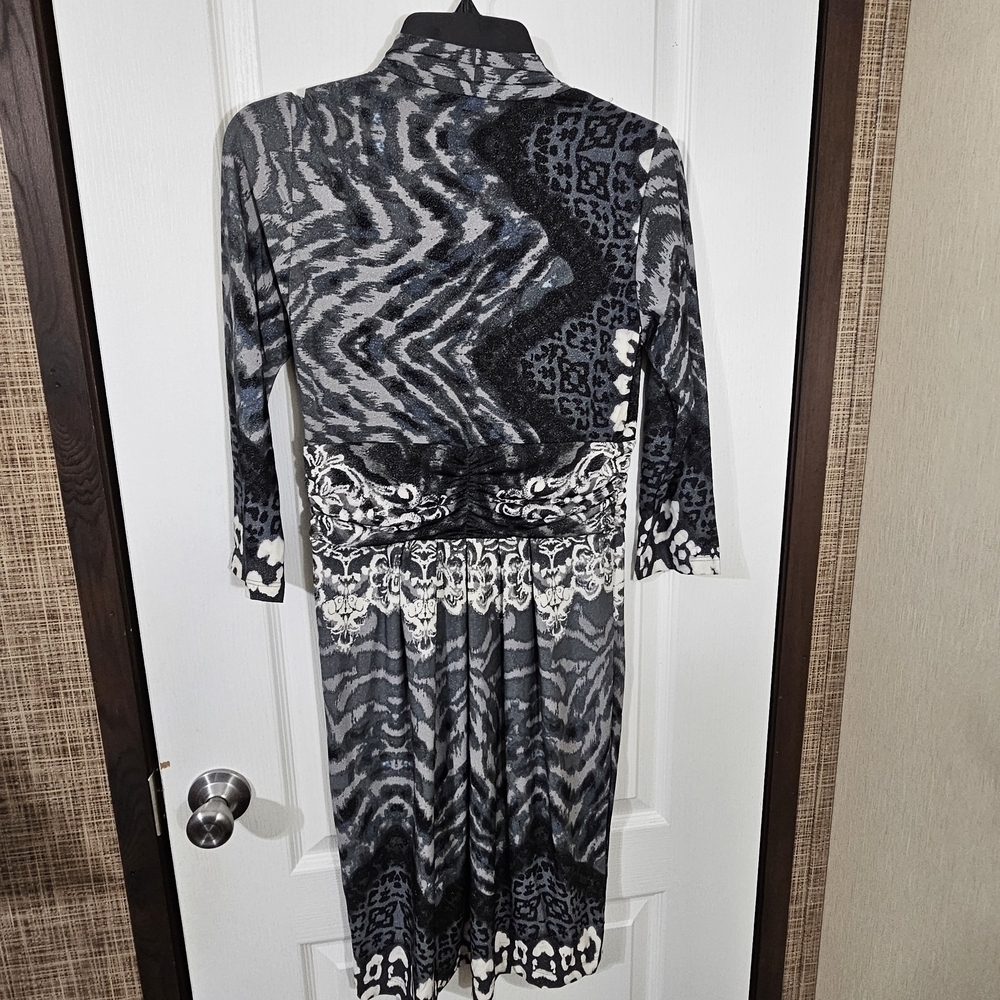 Rabbit Rabbit Rabbit Designs Deep Plunge Ruched Waist Sparkle Dress Size 4 - Picture 9 of 16